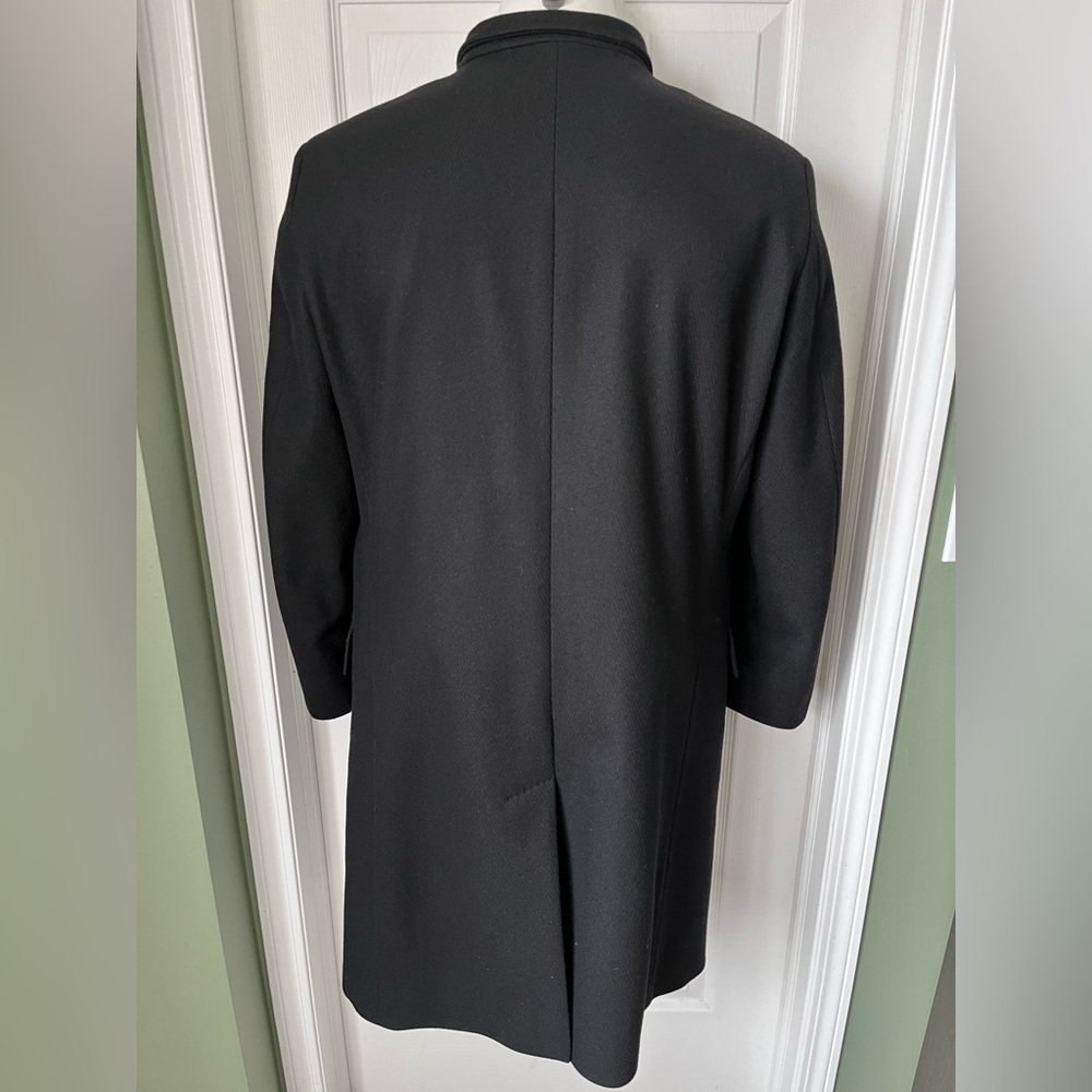 Mens Hugo Boss Premium Wool Pea Coat Top Coat Size 44R The Sintrax Black - Picture 6 of 15